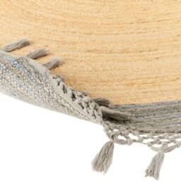Wyld and Coco Handwoven Round Jute and Cotton Blend Rug 200 cm Beige and Grey - Size: 200 cm x 200 cm - thumbnail 5