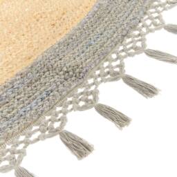 Wyld and Coco Handwoven Round Jute and Cotton Blend Rug 200 cm Beige and Grey - Size: 200 cm x 200 cm - thumbnail 4
