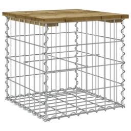 Berkfield Home Garden Bench Gabion Design 43x44x42 cm Impregnated Wood Pine in Brown - Size: 43 x 44 x 42 cm - thumbnail 1