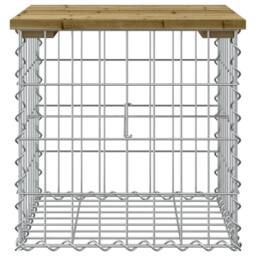 Berkfield Home Garden Bench Gabion Design 43x44x42 cm Impregnated Wood Pine in Brown - Size: 43 x 44 x 42 cm - thumbnail 3