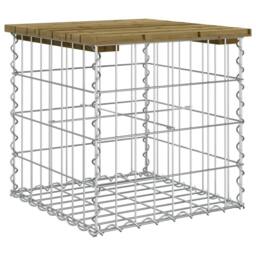 Berkfield Home Garden Bench Gabion Design 43x44x42 cm Impregnated Wood Pine in Brown - Size: 43 x 44 x 42 cm - thumbnail 5