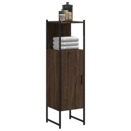 Berkfield Home Sturdy Bathroom Cabinet Brown Oak 33x33x120.5 cm Engineered Wood - thumbnail 2