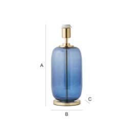 ValueLights Leigh Glass with Gold Trim Table Lamp Base in Navy - thumbnail 6