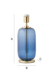 ValueLights Leigh Glass with Gold Trim Table Lamp Base in Navy - thumbnail 7