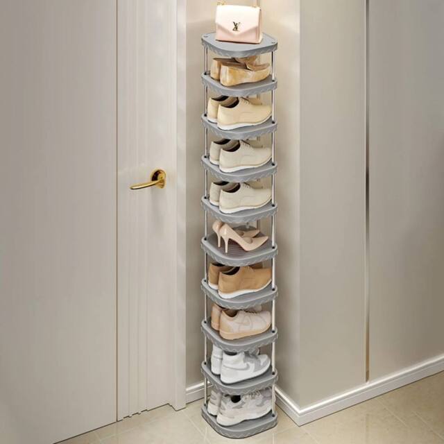 EONLION GREY SHOE RACK 10 TIERS SHELF ORGANISER STORAGE STAND - image 1
