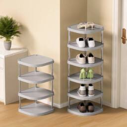 EONLION GREY SHOE RACK 10 TIERS SHELF ORGANISER STORAGE STAND - thumbnail 3
