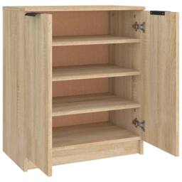 Berkfield Home Shoe Cabinet Sonoma Oak 59x35x70 cm Engineered Wood in Light Tan - Size: 59 x 35 x 70 cm - thumbnail 5