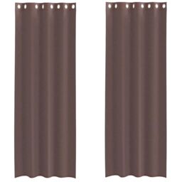 Berkfield Home Voile Curtains with Grommets 2 pcs Brown 140x300 cm - thumbnail 2