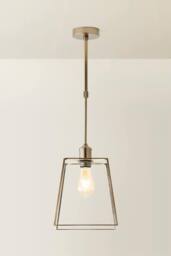 ValueLights Susie Glass Lantern Lamp Shade Adjustable Pendant Ceiling Light & Bulb in Bronze - thumbnail 3