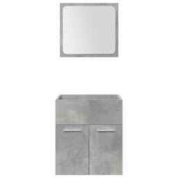 Berkfield Home Practical 4 Piece Bathroom Furniture Set Concrete Grey Engineered Wood - thumbnail 9
