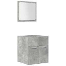 Berkfield Home Practical 4 Piece Bathroom Furniture Set Concrete Grey Engineered Wood - thumbnail 6