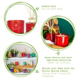 Nicola Spring Wild Fig & Cassis Candle & Diffuser Gift Set - 350g Jar + 200ml Diff in Red - thumbnail 4
