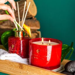 Nicola Spring Wild Fig & Cassis Candle & Diffuser Gift Set - 350g Jar + 200ml Diff in Red - thumbnail 9