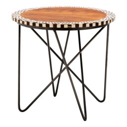 Orsina Versatile Round Acacia Wood Side Table, Modern Design Round Side Table, Functional Modern Side Table in Natural - thumbnail 4