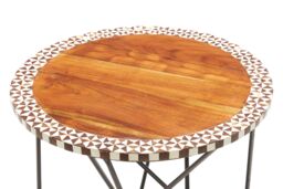 Orsina Versatile Round Acacia Wood Side Table, Modern Design Round Side Table, Functional Modern Side Table in Natural - thumbnail 5