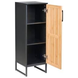 Wyld and Coco Bamboo Bathroom Cabinet 30x90 cm - Matte Black Frame in Brown - thumbnail 4