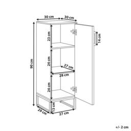 Wyld and Coco Bamboo Bathroom Cabinet 30x90 cm - Matte Black Frame in Brown - thumbnail 3