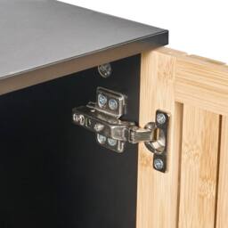 Wyld and Coco Bamboo Bathroom Cabinet 30x90 cm - Matte Black Frame in Brown - thumbnail 7