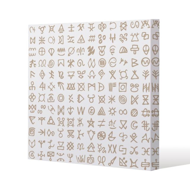 Benjamin Tate Design Viking ritual symbols (Canvas Print) / 127 x 127 x 4cm in Natural - Size: 127 x 127 x 4 cm - image 1