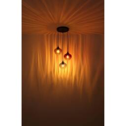 Netlighting Sander Cluster Pendant Matt Black Blue Blending Glass Shade 3x E27 - thumbnail 4