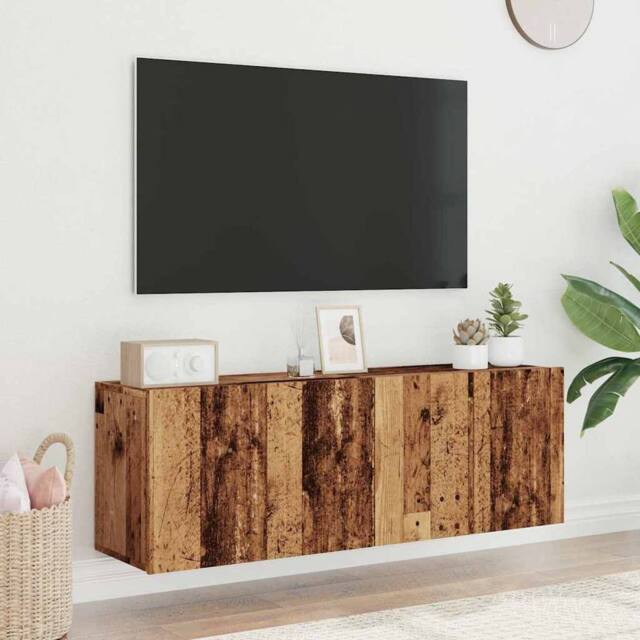 Berkfield Home TV Cabinets Wall-mounted 2 pcs Old Wood 60x30x41 cm in Brown - Size: 60 x 30 x 41 cm - image 1
