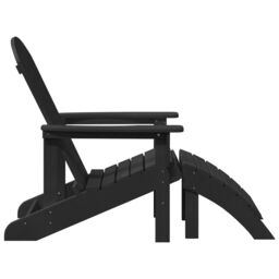 Berkfield Home Adirondack Chair with Footrest Black HDPE - thumbnail 6