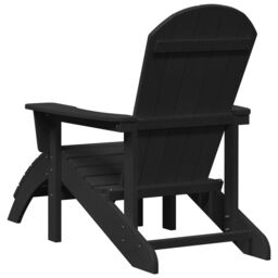 Berkfield Home Adirondack Chair with Footrest Black HDPE - thumbnail 7