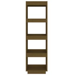 Berkfield Home Book Cabinet/Room Divider Honey Brown 40x35x135 cm Solid Pinewood - Size: 40 x 35 x 135 cm - thumbnail 5