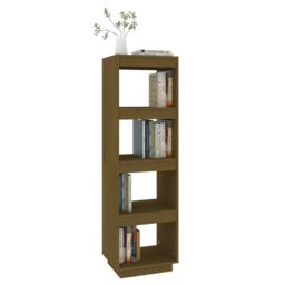 Berkfield Home Book Cabinet/Room Divider Honey Brown 40x35x135 cm Solid Pinewood - Size: 40 x 35 x 135 cm - thumbnail 4