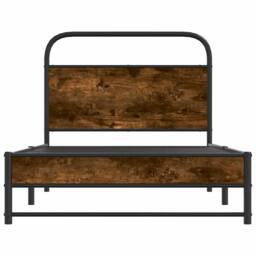 Berkfield Home Elegant Bed Frame Without Mattress 100x190 cm Smoked Oak Engineer in Brown - thumbnail 5