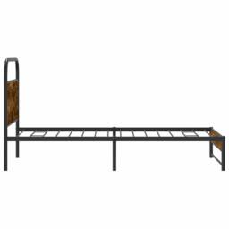 Berkfield Home Elegant Bed Frame Without Mattress 100x190 cm Smoked Oak Engineer in Brown - thumbnail 6