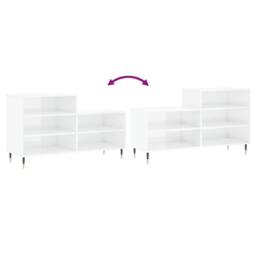 Berkfield Home Shoe Cabinet High Gloss White 102x36x60 cm Engineered Wood - Size: 102 x 36 x 60 cm - thumbnail 7