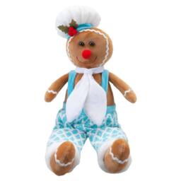 VFM e-Store Christmas Sitting Gingerbread Decoration 52cm x 22cm Blue X 1 - Size: 52 cm x 22 cm - thumbnail 1