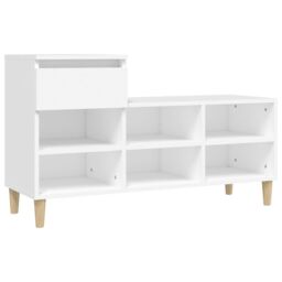 Berkfield Home Shoe Cabinet White 102x36x60 cm Engineered Wood - Size: 102 x 36 x 60 cm - thumbnail 2