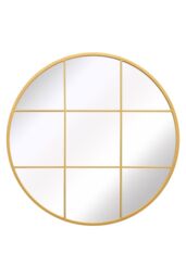 "MirrorOutlet Gold Metal Framed Round Window Wall Mirror 39"" X 39"" (100x100CM) - Size: 1 Pack" - thumbnail 6