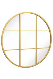 "MirrorOutlet Gold Metal Framed Round Window Wall Mirror 39"" X 39"" (100x100CM) - Size: 1 Pack" - thumbnail 3