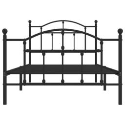 Berkfield Home Metal Bed Frame with Headboard & Footboard Black 100x190 cm - thumbnail 6