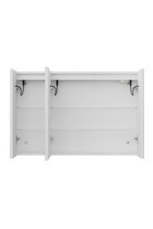 Living and Home Triple-Door Bathroom Mirror Cabinet with LED Lighting in Silver - thumbnail 9