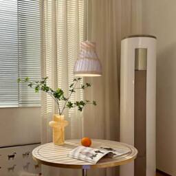 Living and Home Handmade Rattan Pendant Light Natural Woven Ceiling Lamp in White - thumbnail 4