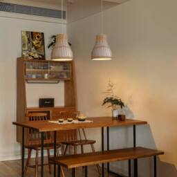 Living and Home Handmade Rattan Pendant Light Natural Woven Ceiling Lamp in White
