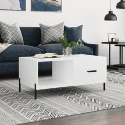 Berkfield Home Coffee Table White 90x50x40 cm Engineered Wood - Size: 90 x 50 x 40 cm - thumbnail 1