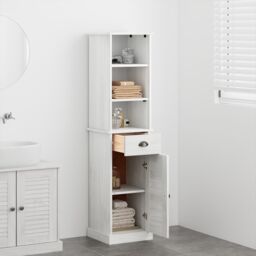 Berkfield Home Bathroom Furniture Set 2 pcs Brown & White 37 x 34 x 150 cm - thumbnail 4