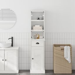Berkfield Home Bathroom Furniture Set 2 pcs Brown & White 37 x 34 x 150 cm - thumbnail 1