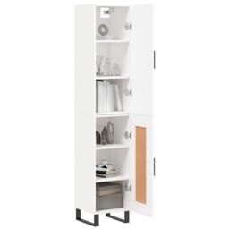 Berkfield Home Highboard White 34.5x34x180 cm Engineered Wood - thumbnail 3