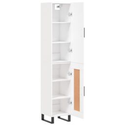 Berkfield Home Highboard White 34.5x34x180 cm Engineered Wood - thumbnail 4