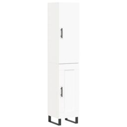 Berkfield Home Highboard White 34.5x34x180 cm Engineered Wood - thumbnail 2