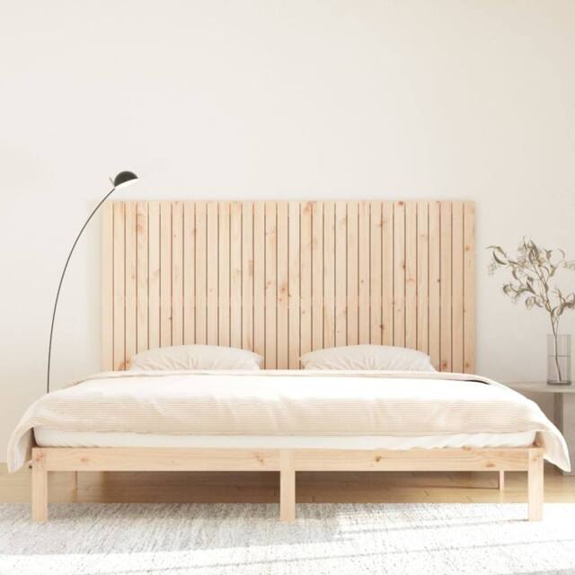 Berkfield Home Wall Headboard 204x3x110 cm Solid Wood Pine in Light Tan - Size: 204 x 3 x 110 cm - image 1