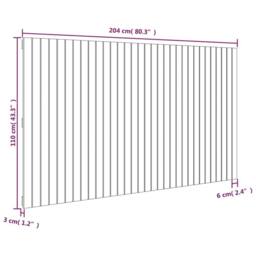 Berkfield Home Wall Headboard 204x3x110 cm Solid Wood Pine in Light Tan - Size: 204 x 3 x 110 cm - thumbnail 8