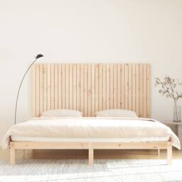 Berkfield Home Wall Headboard 204x3x110 cm Solid Wood Pine in Light Tan - Size: 204 x 3 x 110 cm