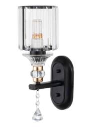 Living and Home E27 Crystal Wall Light Fixture Decor in Black - thumbnail 4